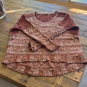 We The Free Textured Knit Top in Warm Brown